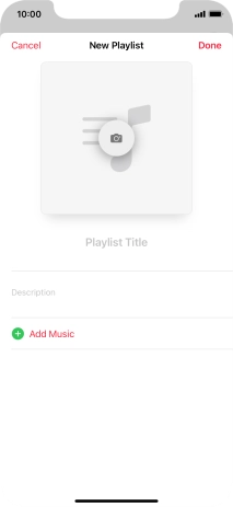 Press the text input field and key in a name for the playlist.