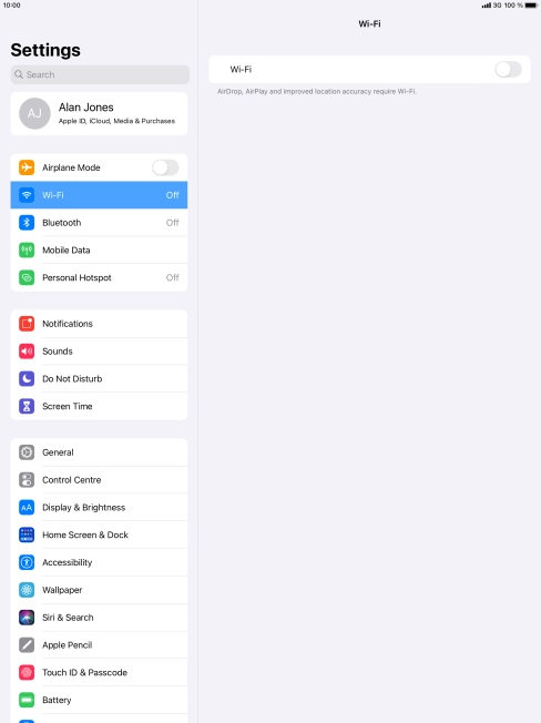 Press the indicator next to 