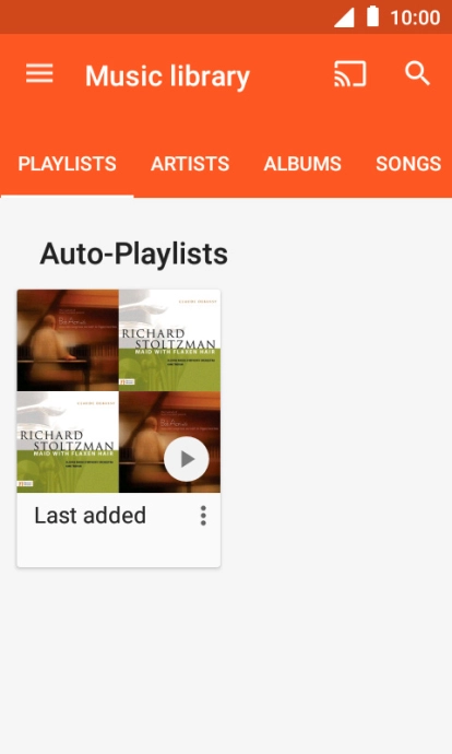 Press SONGS and go to the required audio file.