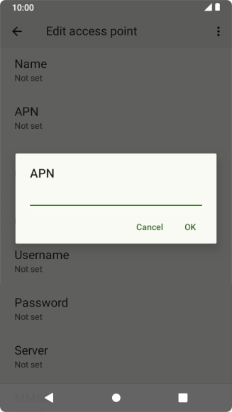 Key in live.vodafone.com and press OK.