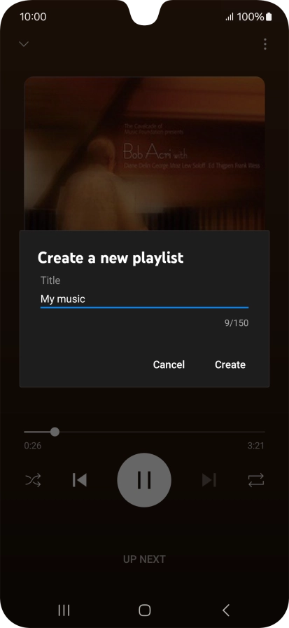 Key in a name for the playlist and press Create.