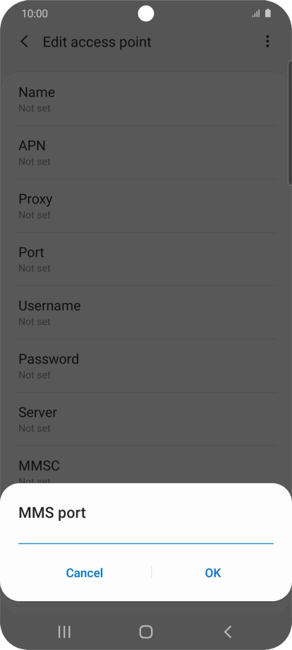 Key in 8080 and press OK.