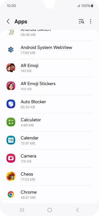 Press the required app.