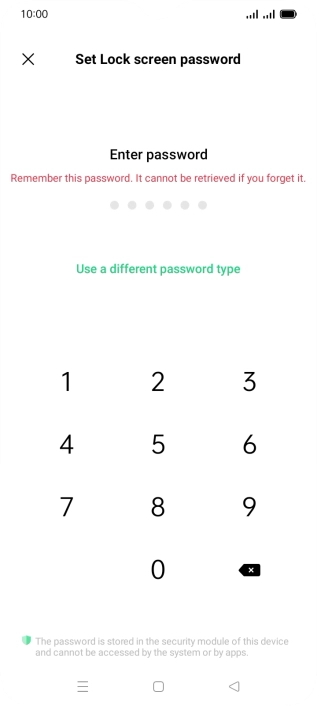 Press Use a different password type.
