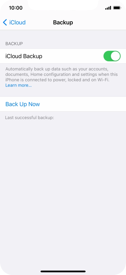 Press Back Up Now and wait while the phone memory is backed up.