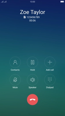 Press the end call icon.