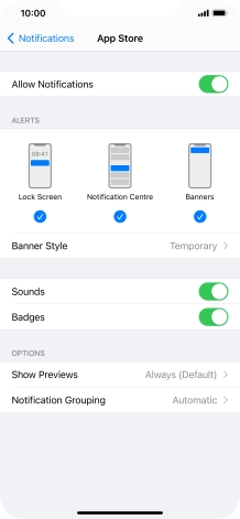 Press the indicator next to 