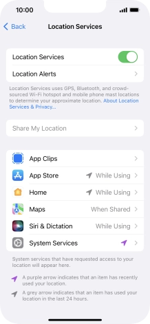 Press the required app.