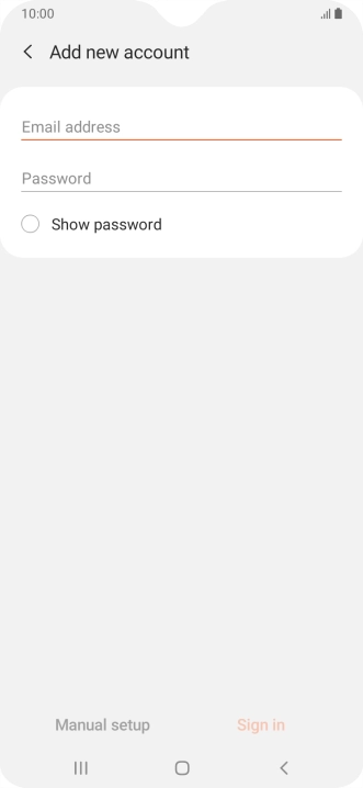 Press Email address and key in your email address.