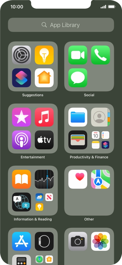 Press the required app.