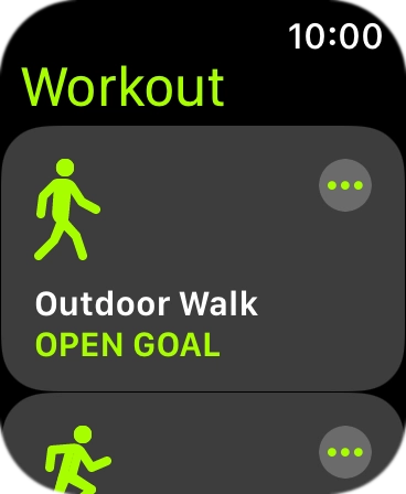 Press the required training activity to start it.