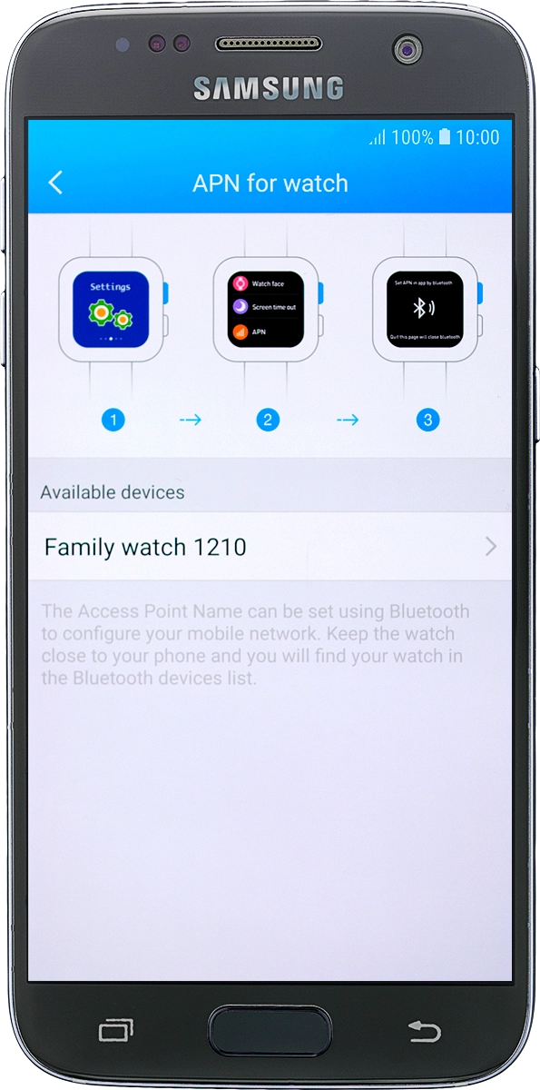On your phone: Press the required device.