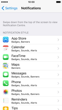 Press the required application.