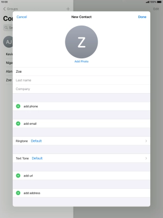 Press Last name and key in the last name.