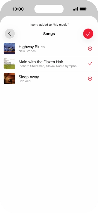 Press the confirm icon.