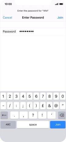 Key in the password for the Wi-Fi network and press Join.