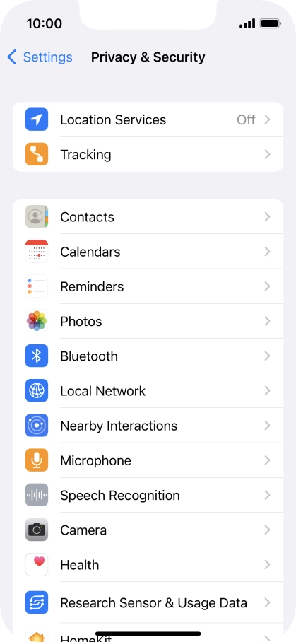 Press Location Services.