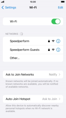 Press the required Wi-Fi network and key in the password for the Wi-Fi network.