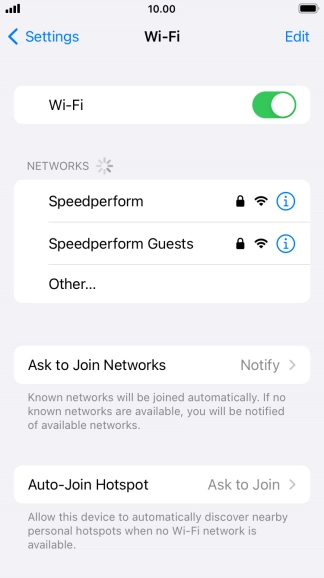 Press the required Wi-Fi network and key in the password for the Wi-Fi network.