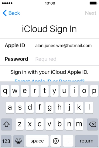 Press Required and key in the password for your Apple ID.