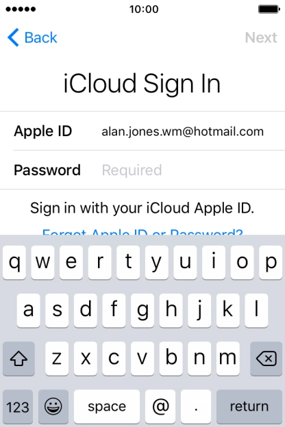 Press Required and key in the password for your Apple ID.