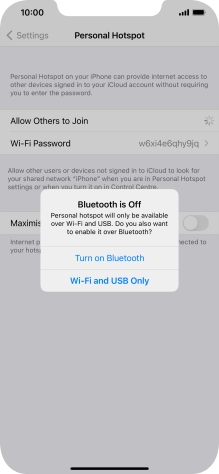 If Wi-Fi is turned on, press Wi-Fi and USB Only.