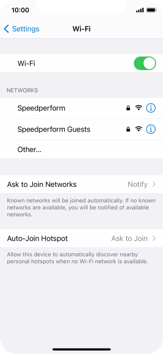 Press the required Wi-Fi network and key in the password for the Wi-Fi network.