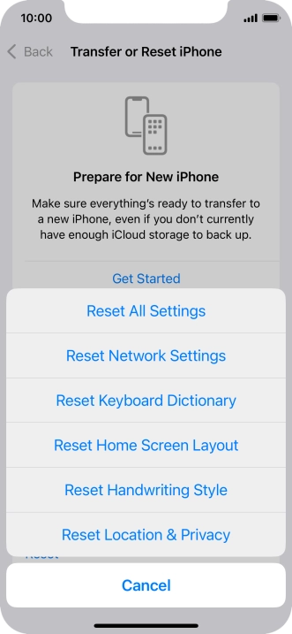 Press Reset All Settings.