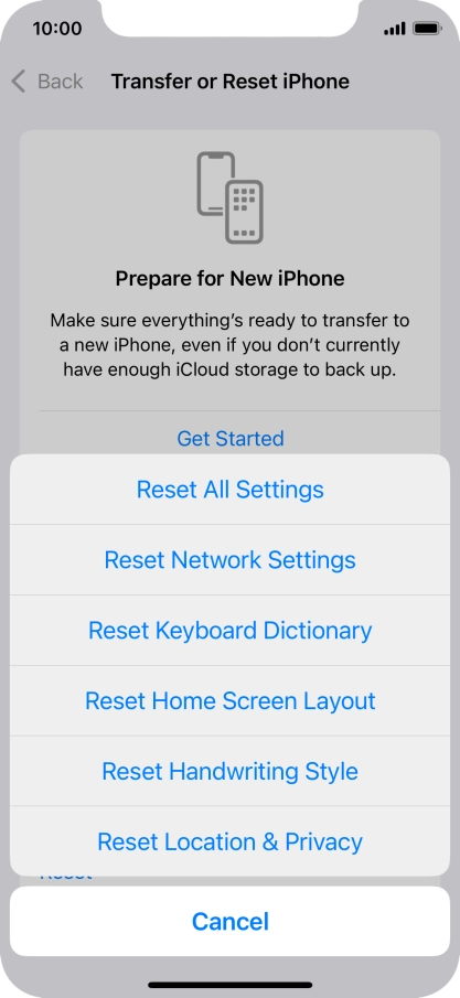 Press Reset All Settings.