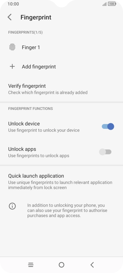 Press the indicators next to the required settings.