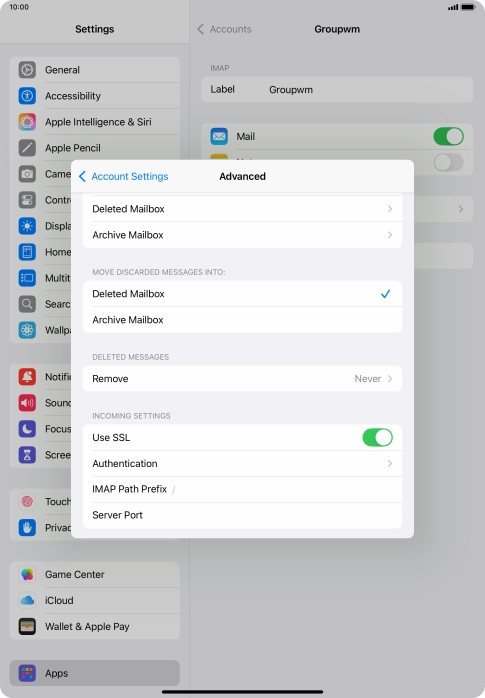 Press Authentication.