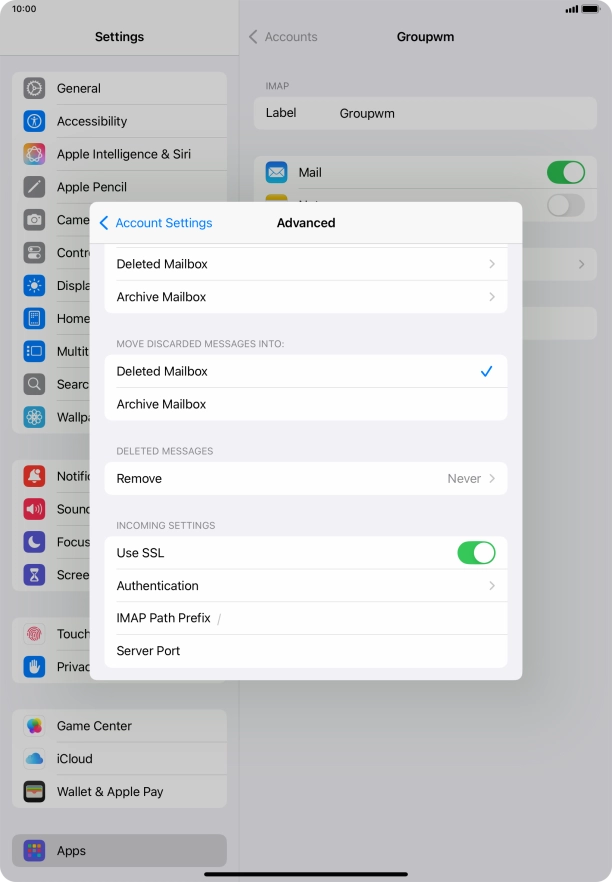 Press Authentication.
