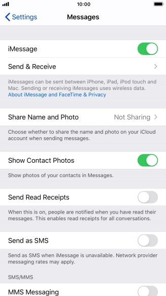 Press the indicator next to 