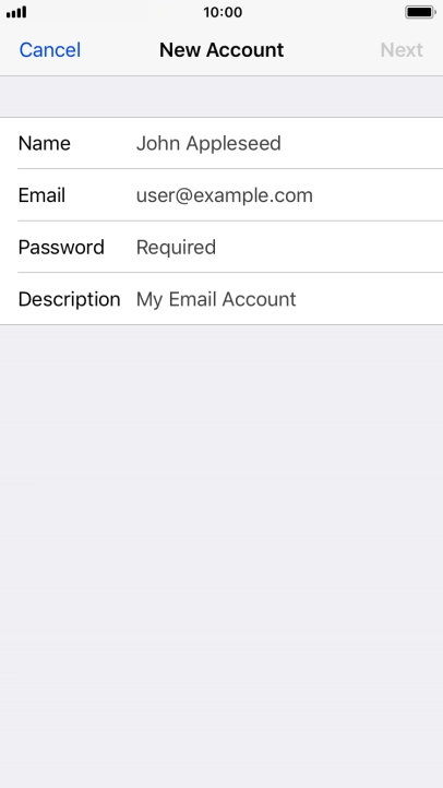 Press Name and key in the required sender name.