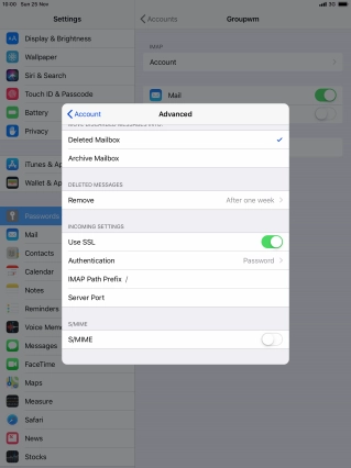 Press the indicator next to 