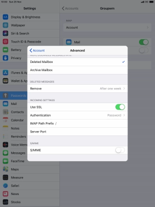 Press the indicator next to 