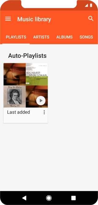 Press SONGS and go to the required audio file.