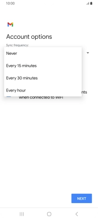 Press the required setting.