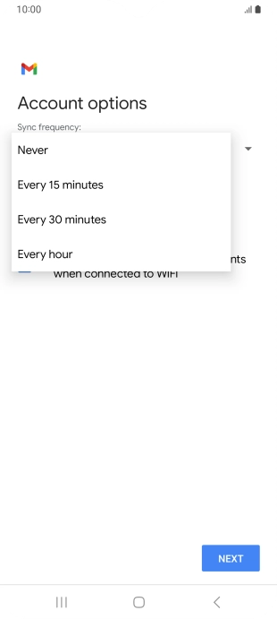 Press the required setting.