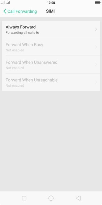 Press the required divert type.