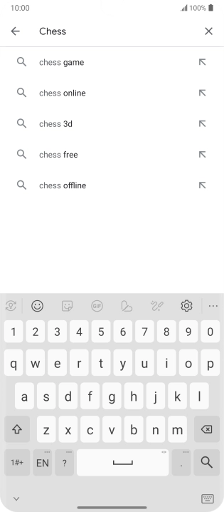 Key in the name or subject of the required app and press the search icon.