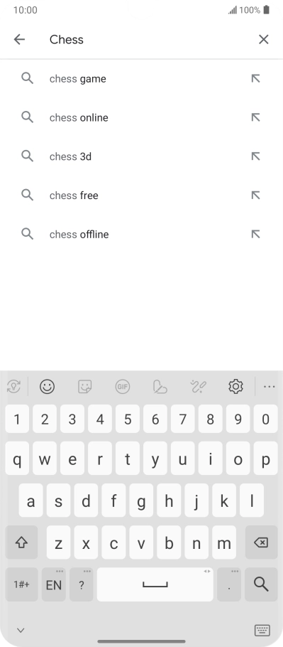 Key in the name or subject of the required app and press the search icon.