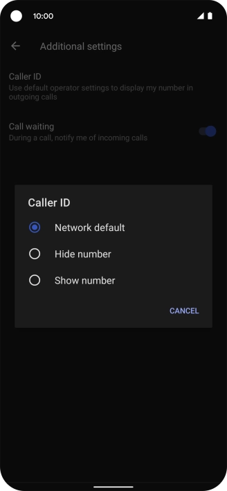 Press Show number to turn on caller identification.