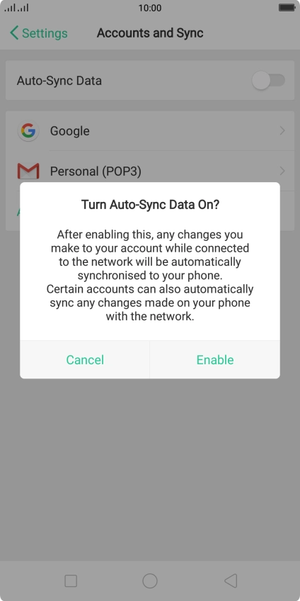 Press Enable to turn on the function.