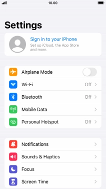 Press Sign in to your iPhone.