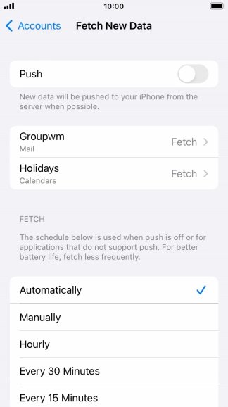 If you turn off the function, press the required setting.