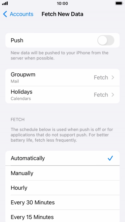 If you turn off the function, press the required setting.
