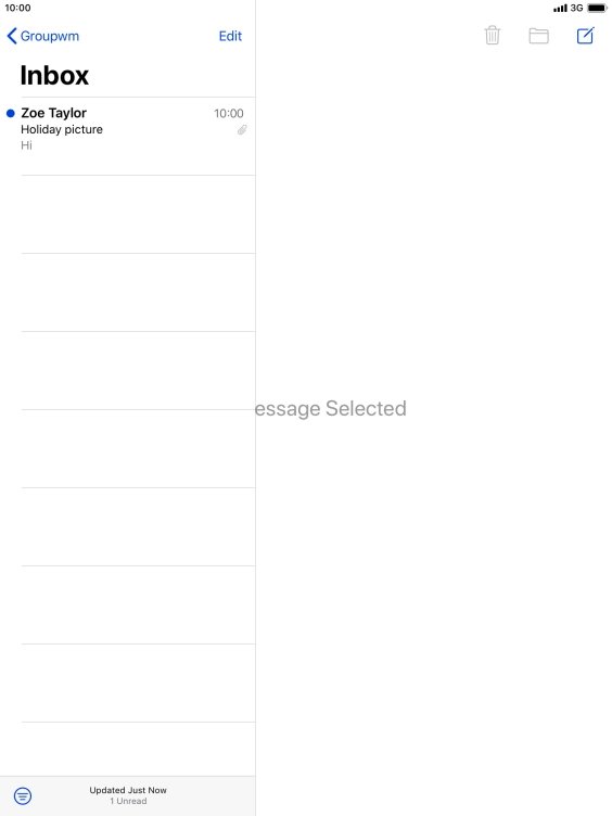 Press the new email message icon.