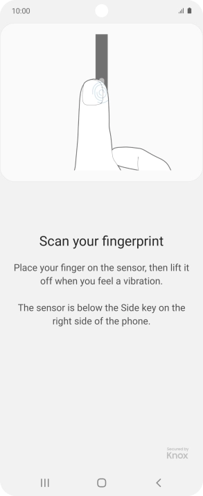 Follow the instructions on the screen to create the phone lock code using your fingerprint.
