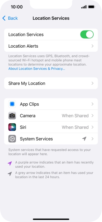 Press the required app.